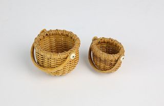 Two Paul Willer Miniature Nantucket Baskets, circa 1978