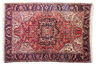 Vintage Heriz Persian Oriental Carpet