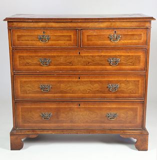 English Yew Wood Chest of Drawers, 19th Century