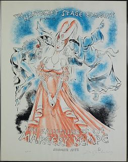 Vintage 1973 Fritz Eichenburg Nantucket Stage Company Limited Edition Artist Proof Poster