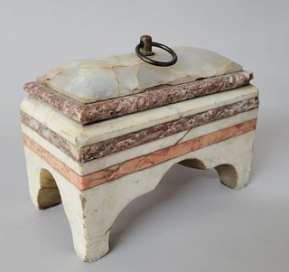 Antique 19th C. French Multicolor Carved Marble Architectural Doorstop