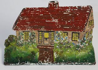 Antique Cast Iron Painted Cottage Door Stop Stamped "Albany FDY CO 124"