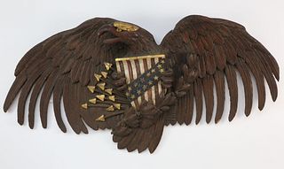 American Carved and Polychromed Eagle Plaque, late 19th Century