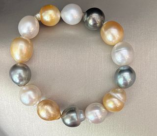 12mm - 13mm Tahitian and South Sea Pearl Expandable Bracelet