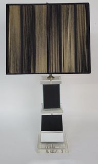Vintage Mid Century Modern Mirrored Lucite Lamp