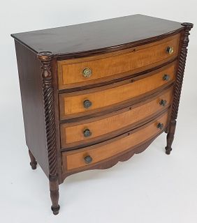 Antique Sheraton Bowfront Chest of Drawers, 19th century