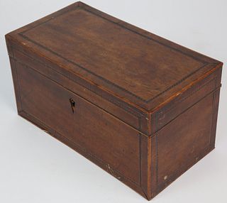 Mahogany Inlaid Tea Caddy, 19th Century