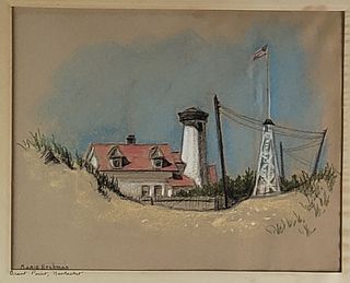 Vintage Marie Hochman Pastel on Paper, "Brant Point, Nantucket"