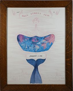 Framed "Nantucket Main Street Fete" Poster