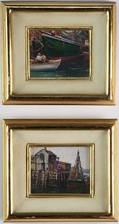 Pair of Giragos Der Garabedian Miniature Oil Paintings