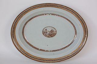 Chinese Export Oval Meat Platter, 18th Century