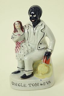 Staffordshire Pottery Group Titled "Uncle Tom and Eva," circa 1852