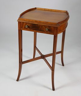 Mahogany Galley Top One Drawer Side Table