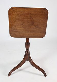 Mahogany Tilt Top Candle Stand, 19th Century