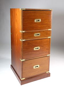 Campaign Style Rosewood Filing Cabinet