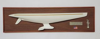Vintage Half Hull Model of the America's Cup Racing Yacht Heart of America