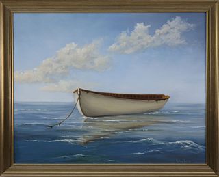 Kathleen Potter Kelliher Oil on Canvas "Lone Dory on the Water"