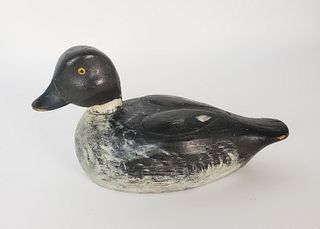 Antique Carved and Painted Figural Hunting Duck Decoy