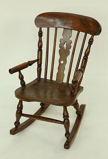 Child's English Elm Rocking Chair, 19th Century
