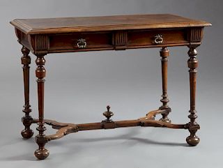 French Louis XVI Style Carved Walnut Writing Table