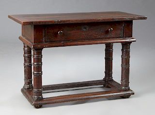 French Provincial Renaissance Style Inlaid Walnut