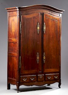 Unusual French Louis XV Style Carved Oak Armoire,
