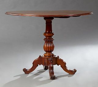 French Louis Philippe Style Carved Mahogany Tilt T