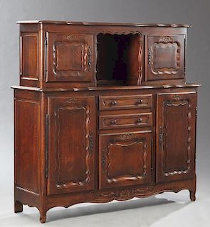 French Louis XV Style Carved Oak Sideboard, late 1