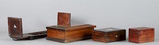 Four Wooden Items, consisting of Edwardian mahogan