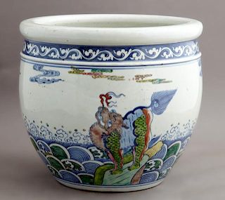 Chinese Porcelain Baluster Jardiniere, 20th c., wi