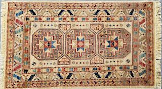 Peshawar Lesghi Star Kazak Carpet, 2' 7 x 4'.