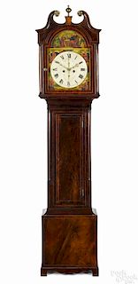 Scottish mahogany tall case clock, ca. 1800, with eight-day works, inscribed Peter Kier