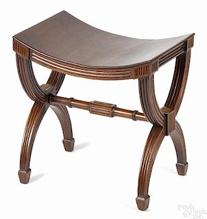 English Regency curule stool, early 19th c., 19'' h., 18'' w., 12 1/2'' d.