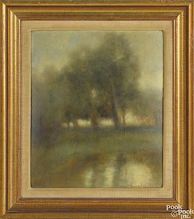 Ben Austrian (American 1870-1921), oil on board landscape, signed lower right and dated 1919