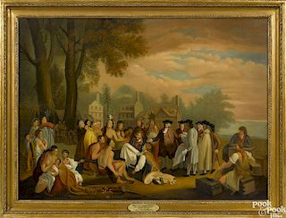 After Benjamin West, oil on canvas, of Penn's Treaty, with the Indians