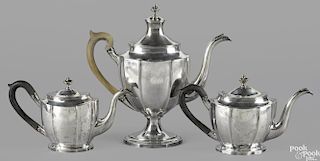 Philadelphia three-piece silver tea and coffee service, ca. 1800