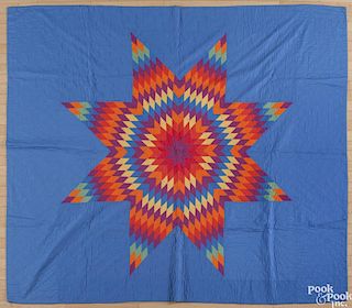 Somerset County, Pennsylvania Amish lone star quilt, ca. 1930, 86'' x 74''.