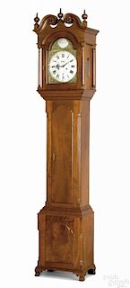 Rare Bucks County, Pennsylvania Chippendale cherry tall case clock, ca. 1784