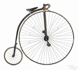 Gormully & Jeffrey penny farthing high wheel bicycle, late 19th c., 50'' front wheel.
