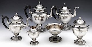 Philadelphia six-piece coin silver tea and coffee service, ca. 1820