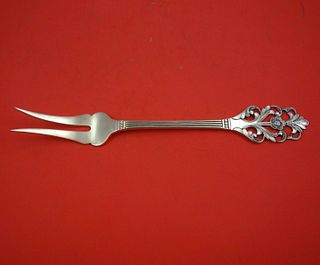 Viking Rose by Th. Marthinsen Norwegian .830 Silver Cold Meat Fork 2-Tine 9 1/2"