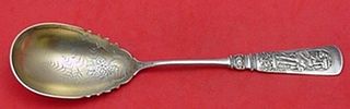 Fontainebleau by Gorham Sterling Silver Berry Spoon GW Bright-Cut Ovoid 8 1/2"