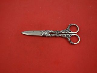 Number 75 by Gorham Sterling Silver Grape Shears Applied Leaves Heavy 6 7/8"