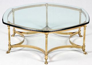 BRASS & GLASS COCKTAIL TABLE