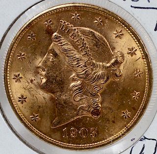 $20 LIBERTY HEAD/EAGLE 1903-P RARE GOLD-COIN