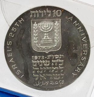 1973 ISRAEL'S 25TH ANNIVERSARY STERLING PROOF