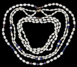 FRESHWATER PEARL NECKLACES 3 PIECES