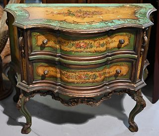 Italian, Late 19th C Hand Painted Chest of Drawers