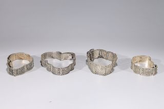 Group of four Indian White Metal Belts