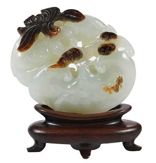 Chinese White Jade or Hardstone Fruit Cluster Ornament